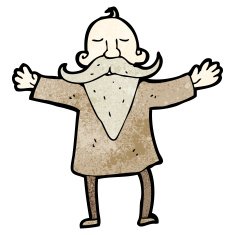 Cartoon Man With Impressive Beard N5