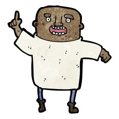 cartoon bald man with idea N26