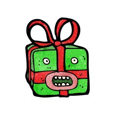 cartoon christmas present monster N2