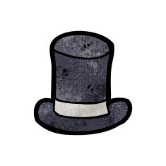 cartoon old top hat N23