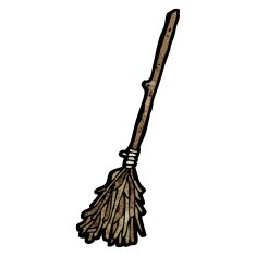 cartoon witch's broom N5