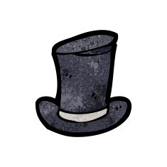 cartoon old top hat N24