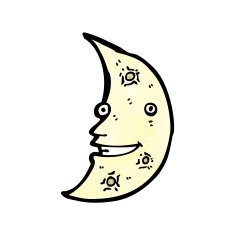 Cartoon Crescent Moon N18