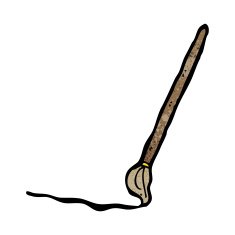 cartoon calligraphy brush N8