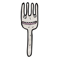 fork cartoon character N3