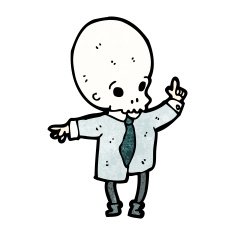 cartoon spooky skull head man N4
