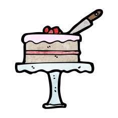 cartoon cake on cakestand N6