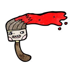 Messy Paint Brush Cartoon Character N6
