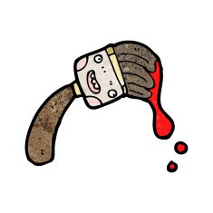 Messy Paint Brush Cartoon Character N9