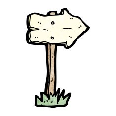 cartoon sign post arrow N4