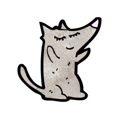 cartoon little wolf N78