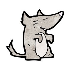 cartoon little wolf N80