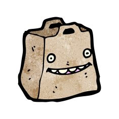 paper bag cartoon character N10