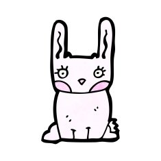 cartoon pink rabbit N48