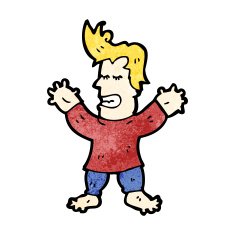 cartoon man with swollen hands and feet N4