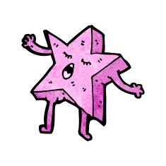 pink star cartoon character N10