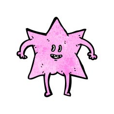 pink star cartoon character N16