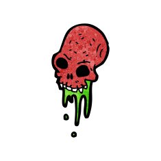 gross skull cartoon N6