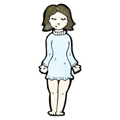cartoon woman in night dress N5