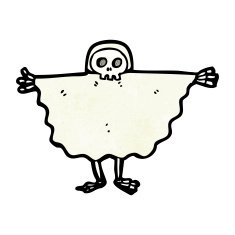 cartoon person in ghost costume N4