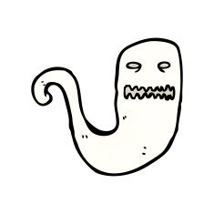 cartoon spooky ghost N108