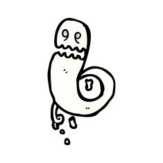 cartoon spooky ghost N110