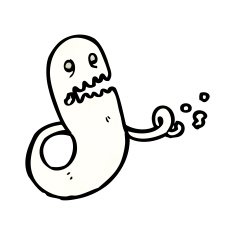 cartoon spooky ghost N111