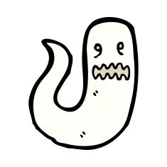 cartoon spooky ghost N113