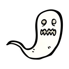 cartoon spooky ghost N114