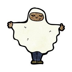 cartoon person in ghost costume N6