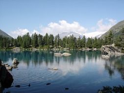 beautiful mountain lake in Switzerland