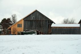 wooden barn on a farm in bavaria