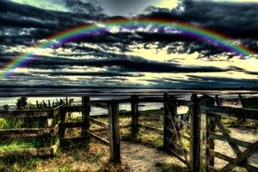 Landscape of rainbow in nature