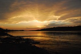 landscape of river at Sunset in Poland