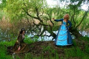 two women in princess dresses