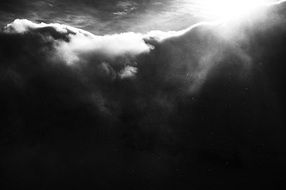 Black and white photo of clouds