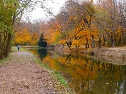 Beautiful and colorful landscape with Union Canal in Pennsylvania