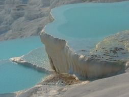 panorama of thermal springs in Pamukkale in Turkey