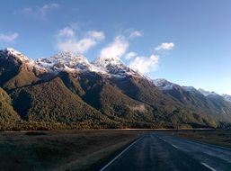 road along the mountains in New Zealand