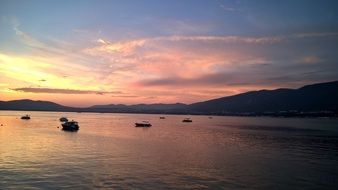 peaceful lake water at sunset