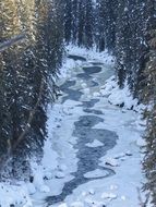 astounding creek frozen winter landscape