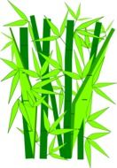 painted bamboo stalks and leaves