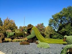 landscape of art of old man in the botanical garden