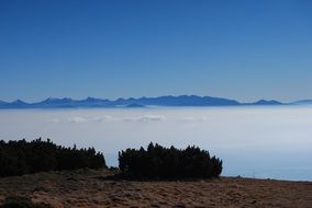 view of the Tatras from above
