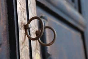 Close-up of the door latch as decoration