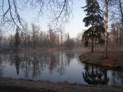 park pond in spring