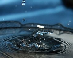 splashes from water drops close up
