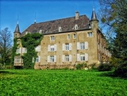 differdange castle, used by Miami University, in park, luxembourg