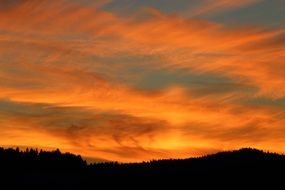 beautiful clouds on night sky