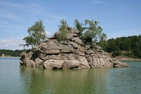 The island of stones in the lake